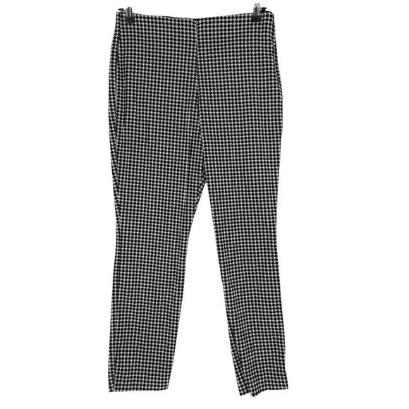 Old Navy Wow Ankle Dress Pants Black Houndstooth High Rise Side Zip - Picture 1 of 7